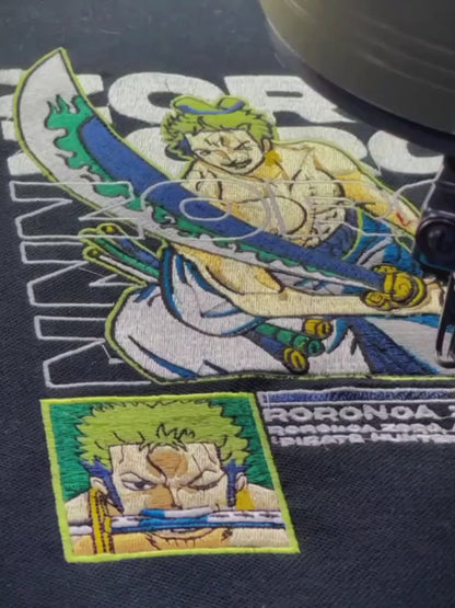 Roronoa Zoro|300 GSM Embroidered Oversized T-shirt